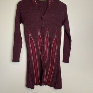 Vintage First Lady by G. W.S. Midi Knit Sweater Womens Small Plum